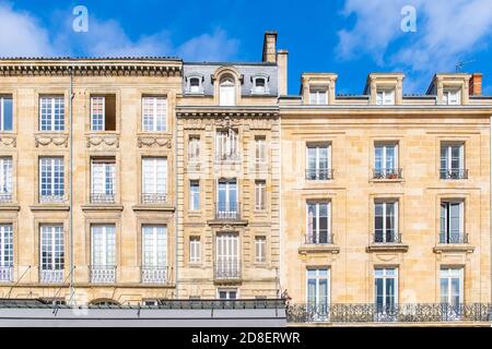 Bordeaux, schöne französische Stadt, typische Gebäude Stockfoto