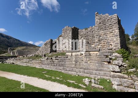 Ruinen von Dodona, Epirus, nordwestliches Griechenland. Heimat des ältesten hellenischen orakels, der nach dem orakel von Delphi in Prestige an zweiter Stelle steht. Stockfoto