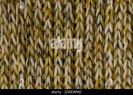 Gestrickter Stoff Textur Hintergrund. Nahaufnahme Stockfoto