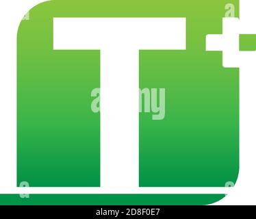 T-Logo-Symbol mit medizinischem Cross-Design-Vektor Stock Vektor