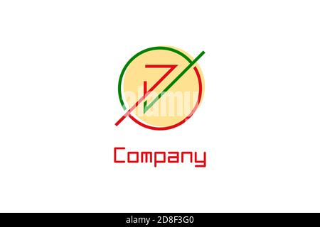 Logo Nummer 7. Seven Logo mit Karomarkierung Design-Konzept, kreative Kreis Linie Stil. Stock Vektor