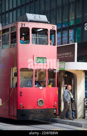Straßenbahn, Hong Kong, China, Asien Stockfoto