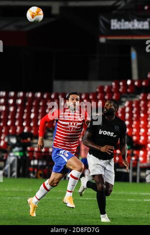 Granada, Spanien. 29. Oktober 2020. Während der UEFA Europa League spielte am 29. Oktober 2020 in Granada, Spanien, ein Fußballspiel zwischen dem FC Granada Futbol und dem FC PAOK im Stadion Los Carmenes. Quelle: CORDON PRESS/Alamy Live News Stockfoto