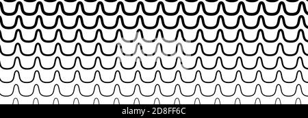 Breites rechteckiges Format gewellt, winken, Zick-Zack, Kreuz und quer Linien Design-Element, Muster-Textur und Hintergrund Stock Vektor
