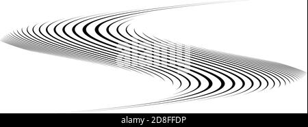 Breites rechteckiges Format gewellt, winken, Zick-Zack, Kreuz und quer Linien Design-Element, Muster-Textur und Hintergrund Stock Vektor