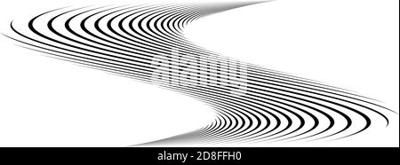 Breites rechteckiges Format gewellt, winken, Zick-Zack, Kreuz und quer Linien Design-Element, Muster-Textur und Hintergrund Stock Vektor