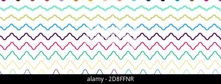 Breites rechteckiges Format gewellt, winken, Zick-Zack, Kreuz und quer Linien Design-Element, Muster-Textur und Hintergrund Stock Vektor