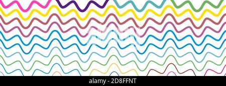 Breites rechteckiges Format gewellt, winken, Zick-Zack, Kreuz und quer Linien Design-Element, Muster-Textur und Hintergrund Stock Vektor