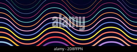 Breites rechteckiges Format gewellt, winken, Zick-Zack, Kreuz und quer Linien Design-Element, Muster-Textur und Hintergrund Stock Vektor