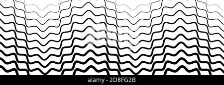 Breites rechteckiges Format gewellt, winken, Zick-Zack, Kreuz und quer Linien Design-Element, Muster-Textur und Hintergrund Stock Vektor