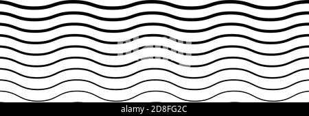 Breites rechteckiges Format gewellt, winken, Zick-Zack, Kreuz und quer Linien Design-Element, Muster-Textur und Hintergrund Stock Vektor