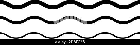 Breites rechteckiges Format gewellt, winken, Zick-Zack, Kreuz und quer Linien Design-Element, Muster-Textur und Hintergrund Stock Vektor