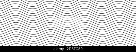 Breites rechteckiges Format gewellt, winken, Zick-Zack, Kreuz und quer Linien Design-Element, Muster-Textur und Hintergrund Stock Vektor