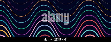 Breites rechteckiges Format gewellt, winken, Zick-Zack, Kreuz und quer Linien Design-Element, Muster-Textur und Hintergrund Stock Vektor