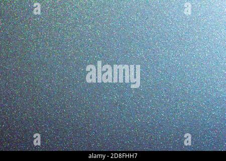 Vollformat Makro abstrakter Hintergrund von funkelnden Denim blau Farbe Glitzer-Textur mit Bokeh und Kopierraum Stockfoto