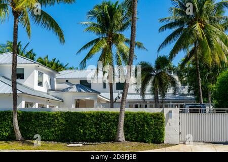 Luxus-Villa mit Palmen Golden Beach Florida USA Stockfoto