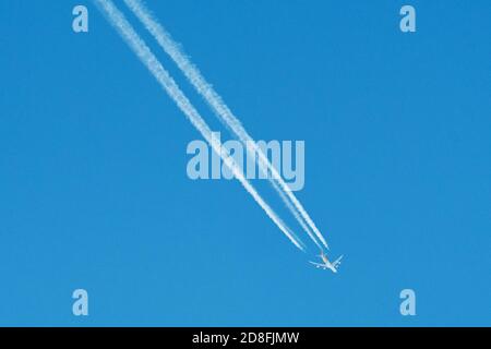 Richmond, British Columbia, Kanada. Mai 2020. Kontrahenten von einem Polar Air Cargo Boeing 747 Jet in Reiseflughöhe über Vancouver, Kanada. Quelle: Bayne Stanley/ZUMA Wire/Alamy Live News Stockfoto