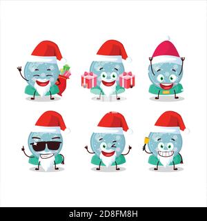 Weihnachtsmann Emoticons mit Schneeball mit Schneefall Cartoon-Charakter Stock Vektor