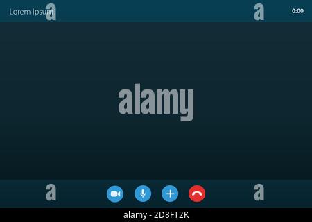 Bildschirmvorlage für Videoanruf, Vorlage für Online-Konferenzschnittstelle. Vektorgrafik Stock Vektor