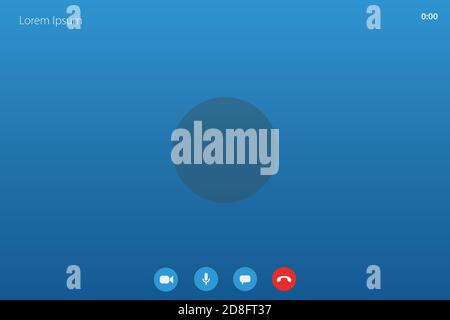 Bildschirmvorlage für Videoanruf, Vorlage für Online-Konferenzschnittstelle. Vektorgrafik Stock Vektor