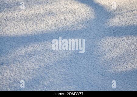 Schatten auf dem Schnee Stockfoto