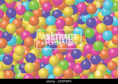 Abstrakter Hintergrund mit realistischer Farbpelz 3d Kugel Stock Vektor