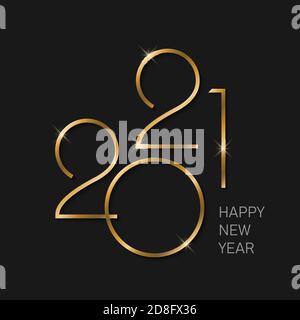 2021 Neujahr Hintergrund mit goldenen Zahlen. Festliches Premium-Design Stock Vektor