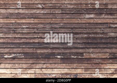 Braune alte grungy Holzwand, Vorderansicht, Hintergrund Foto Textur Stockfoto