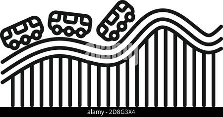 Achterbahn-Symbol, Outline-Stil Stock Vektor