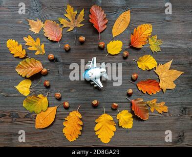 Reisekonzept Herbstferien. Stockfoto