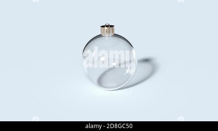 Blankglas weihnachtskugel für Baum-Modell, isoliert, 3D-Rendering Stockfoto