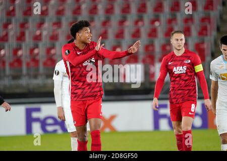 AZ Stadion Alkmaar, Niederlande. Okt. 2020. Calvin Stengs (AZ) während der UEFA Europa League 2020/2021 Gruppenphase zwischen AZ Alkmaar und HNK Rijeka am 29. Oktober. 2020 in AZ Stadion Alkmaar, Niederlande Quelle: SCS/Soenar Chamid/AFLO/Alamy Live News Stockfoto