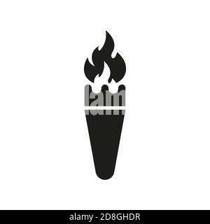 Symbol für den Vektor der Taschenlampe. Brennende Fackeln mit Feuer, Ikonen Stock Vektor