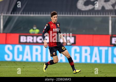 Genua, Italien. Oktober 2020. Eldor Shomurodov von Genua FC in Aktion während der Serie EIN Spiel zwischen Genua FC und FC Internazionale. Stockfoto