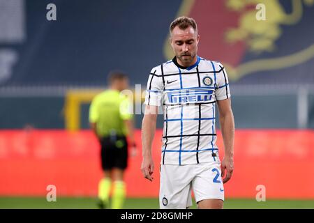 Genua, Italien. Oktober 2020. Christian Eriksen vom FC Internazionale während der Serie EIN Spiel zwischen Genua CFC und FC Internazionale. Stockfoto