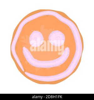 Festliche weihnachten emoji Lebkuchen Kuchen mit Glasur. Lustige Cartoon Neujahr Snack auf weiß isoliert Stock Vektor