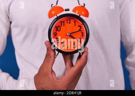Nahaufnahme des Hand-Weckers Stockfoto