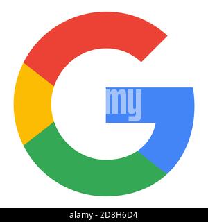 Buchstabe G Logo google Symbol Design Vorlage Elemente. 30.10.2020 Teplyk, Ukraine Stockfoto