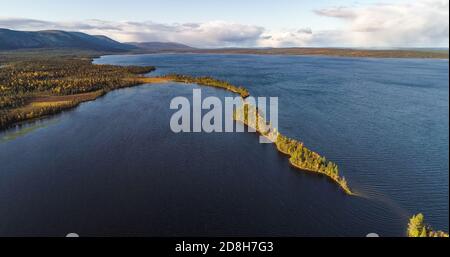 Esker auf Pallasjarvi Antenne Stockfoto