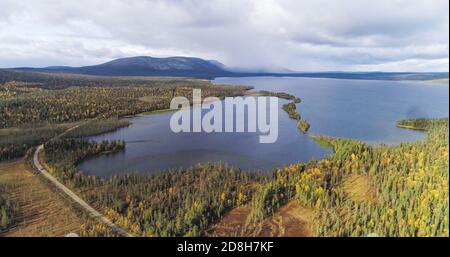 Pallasjarvi und ounastunturit Antenne Stockfoto