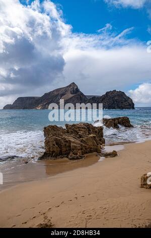 Porto Santo Beach Felsformationen - Portugal Stockfoto