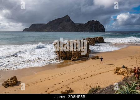 Porto Santo Beach Felsformationen - Portugal Stockfoto