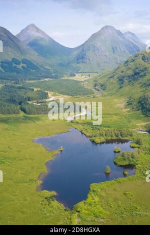 Buachaille Etive Mor Luftaufnahme des West Highland Way Walk Pfad Schottland Stockfoto