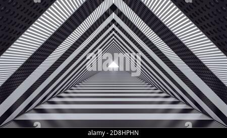 Abstract futuristische Geschwindigkeit Tunnel 3d Rendern 3d-Illustration Stockfoto