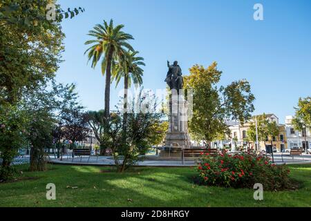 Denkmal für San Juan Bautista de la Salle auf der Plaza Del Mamelón Stockfoto