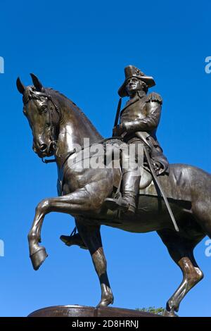 Washington's Statue in Boston Public Garden, Boston, Massachusetts, USA Stockfoto