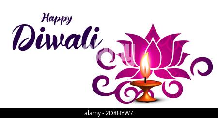 Happy diwali schönes dekoratives Bannerdesign Stock Vektor
