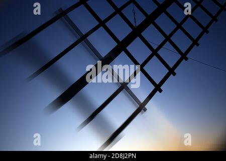 Windmühlen. Consuegra. Spanien eine wichtige Stadt in der Gegend von La Mancha Stockfoto
