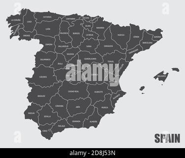 Karte der spanischen Provinzen Stock Vektor