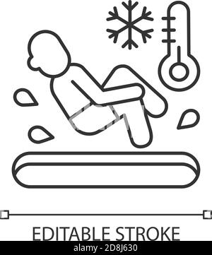 Lineares Symbol für das Eintauchen von Eisbären Stock Vektor